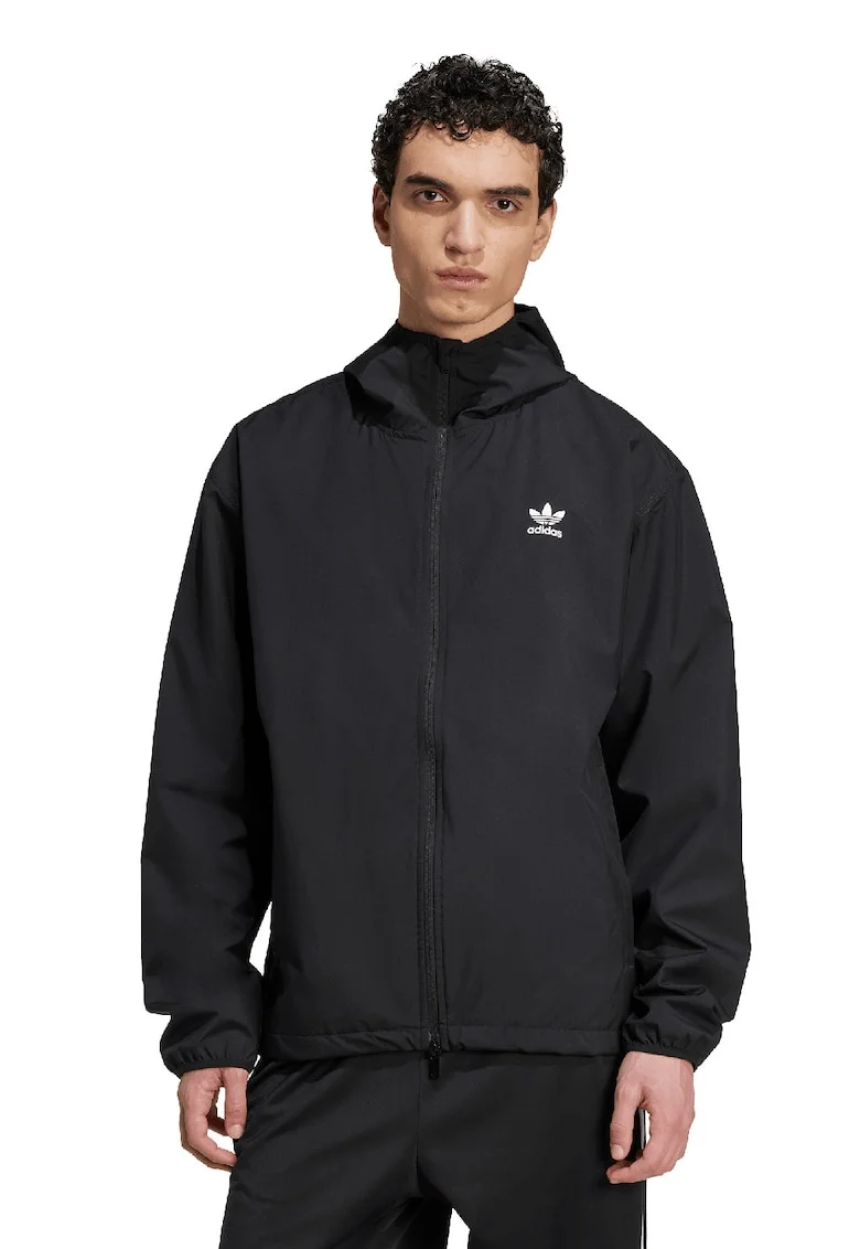 Jacheta cu logo Essentials, Negru