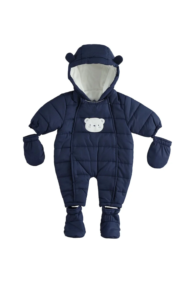 Combinezon iarna pentru bebe baiat, Sarabanda, 3.5685PV24, Albastru inchis, Albastru inchis