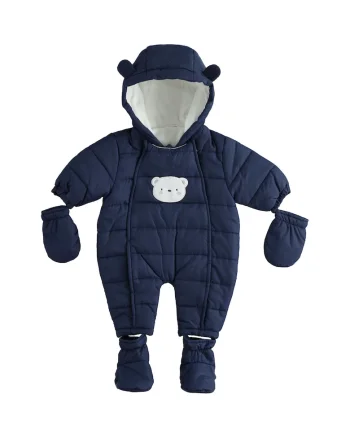 Combinezon iarna pentru bebe baiat, Sarabanda, 3.5685PV24, Albastru inchis, Albastru inchis