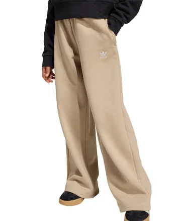 Pantaloni de trening cu croiala ampla si talie inalta, Maro nisip