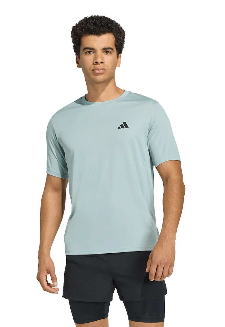 Tricou cu decolteu rotund, pentru fitness, Negru/Gri cenusiu