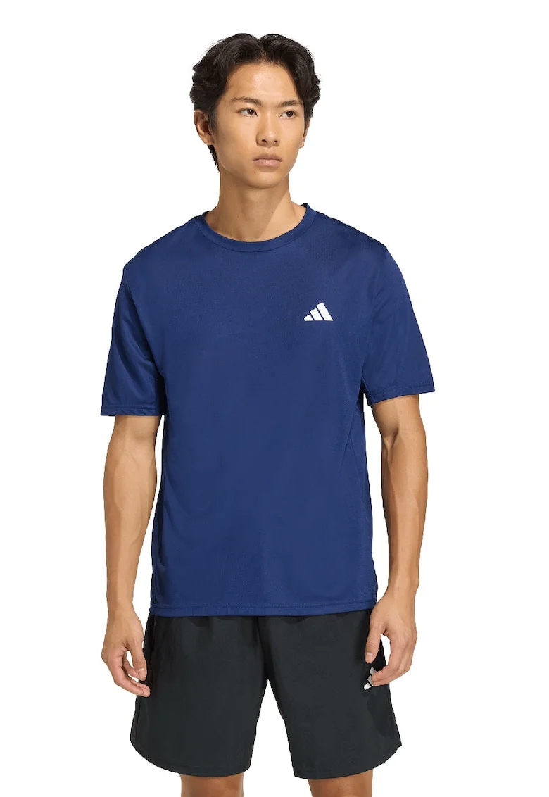 Tricou cu decolteu rotund, pentru fitness, Albastru inchis