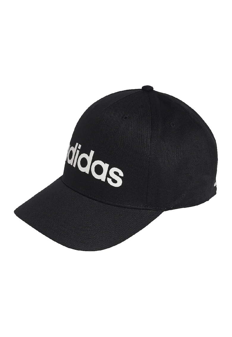 Sapca baseball de bumbac cu imprimeu logo contrastant Linear, Alb/Negru