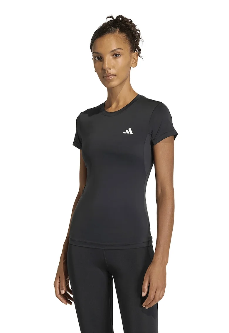Tricou slim fit pentru fitness Power Essentials, Negru