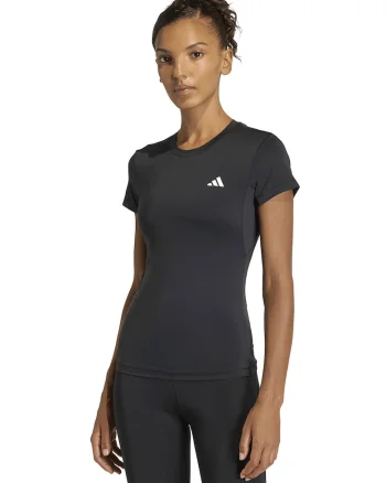 Tricou slim fit pentru fitness Power Essentials, Negru