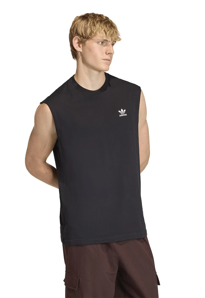 Top cu decolteu la baza gatului Trefoil Essentials, Negru