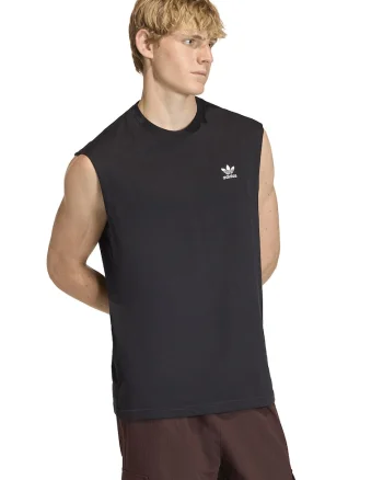 Top cu decolteu la baza gatului Trefoil Essentials, Negru