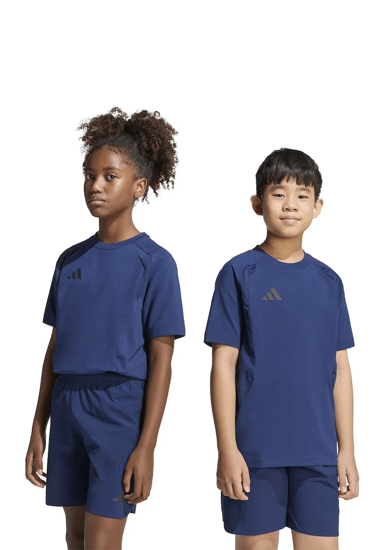 Tricou cu decolteu la baza gatului, din amestec de bumbac, Negru/Bleumarin
