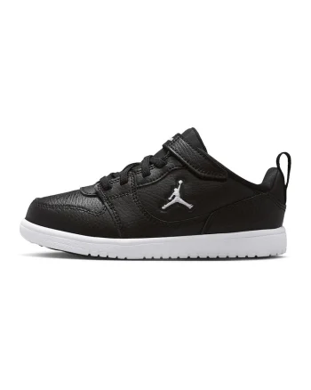 Pantofi Jordan Court Connect low-cut pentru baschet, Negru/Alb optic