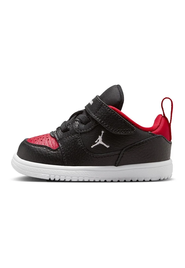 Pantofi Jordan Court Connect din piele si piele ecologica, pentru baschet, Rosu/Negru/Alb optic