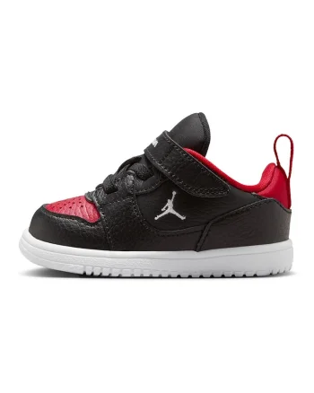Pantofi Jordan Court Connect din piele si piele ecologica, pentru baschet, Rosu/Negru/Alb optic