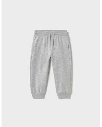 Pantaloni de trening din amestec de bumbac cu snur, Maro nisip/Grej