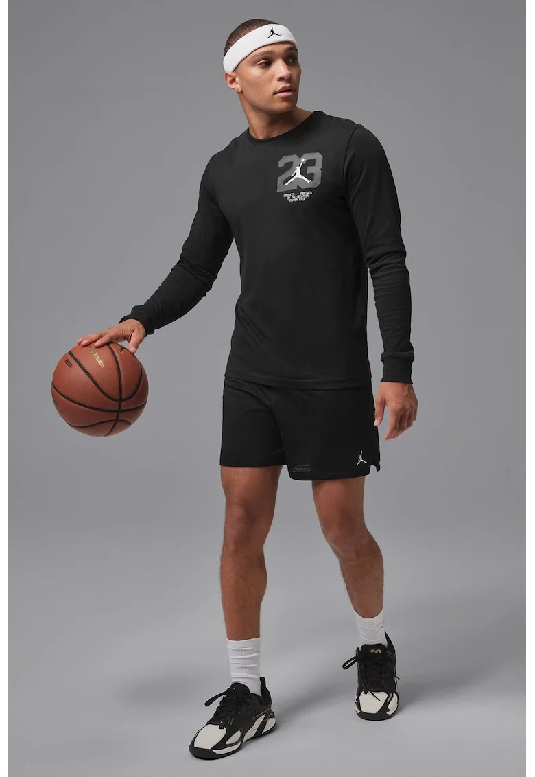 Pantaloni scurti cu tehnologie Dri-FIT si talie ajustabila pentru baschet, Negru