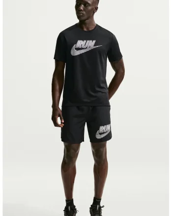 Tricou cu tehnologie Dri Fit si protectie UV pentru alergare Miler Energy, Alb/Negru