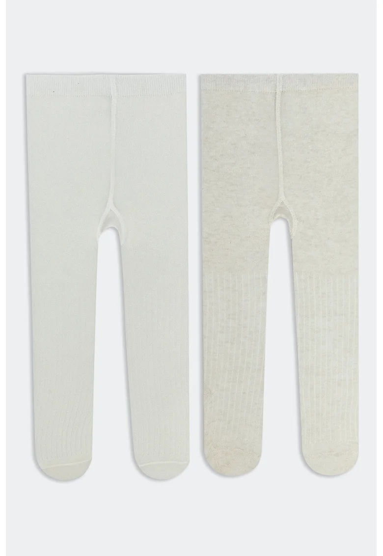 Set de dresuri din amestec de bumbac - 2 piese, Alb fildes