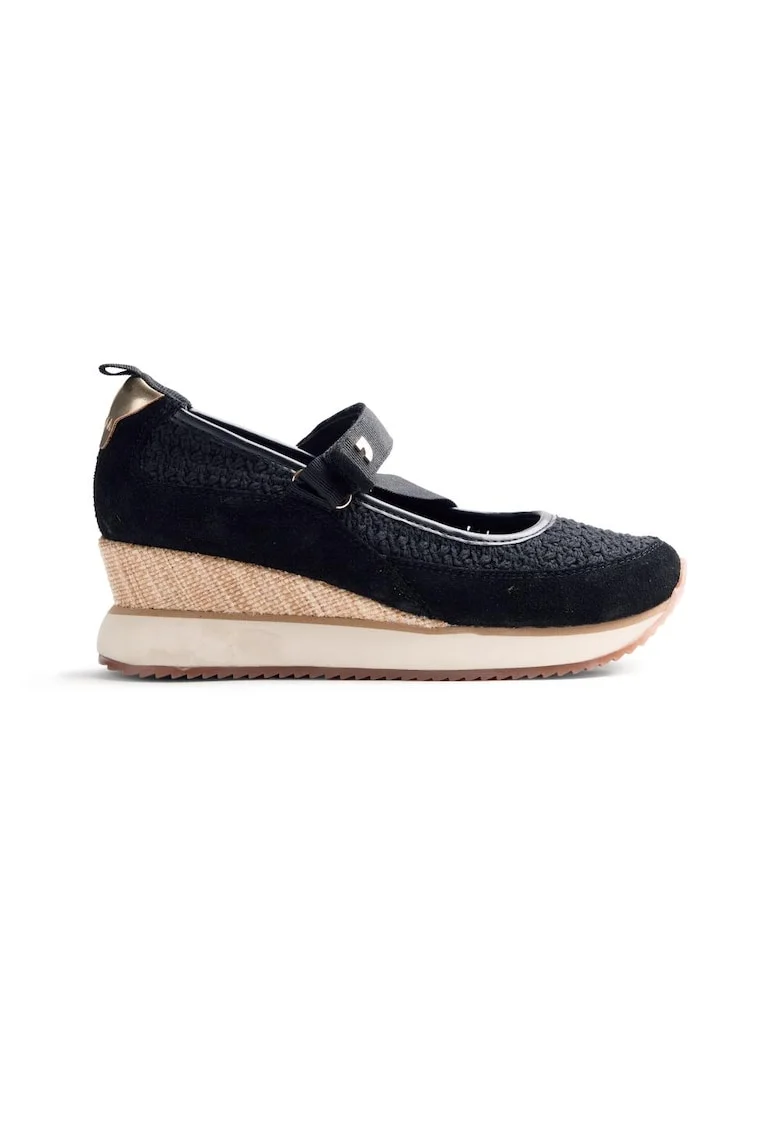 Espadrile Mary Jane wedge Lipa, Negru