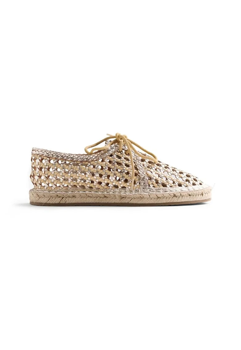 Espadrile cu decupaje Hoburg, Auriu platinat