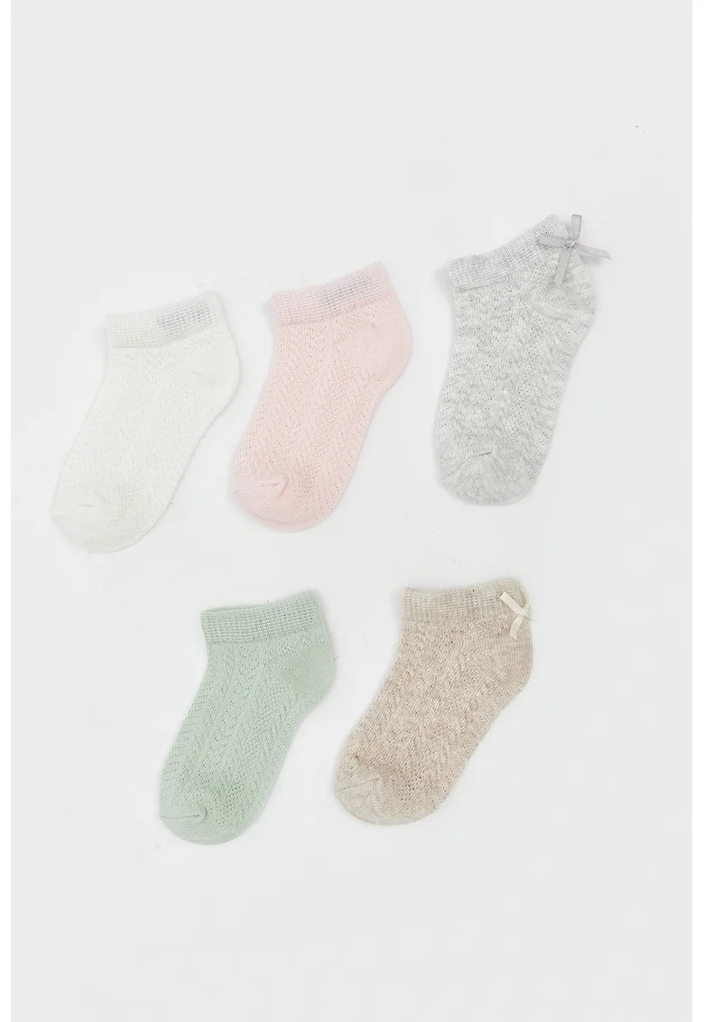 Set de sosete scurte din amestec de bumbac - 5 perechi, Multicolor