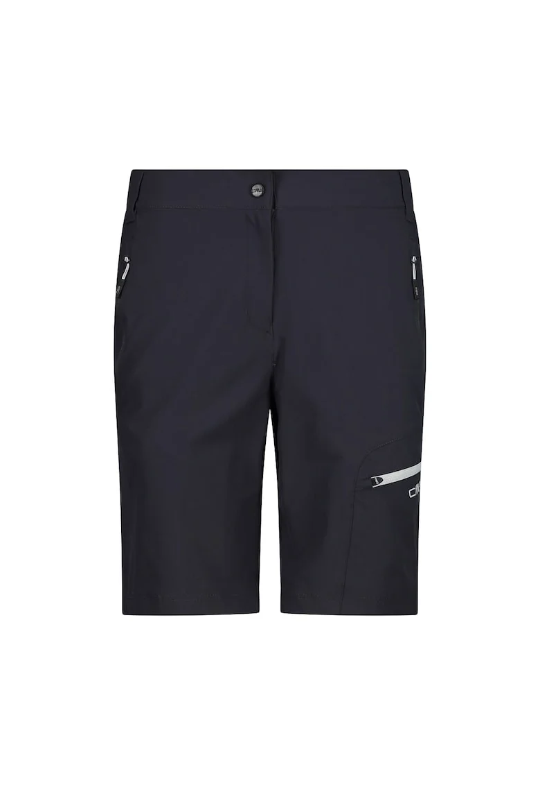 Pantaloni scurti trekking dama, Negru antracit/Gri antracit
