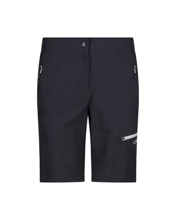 Pantaloni scurti trekking dama, Negru antracit/Gri antracit