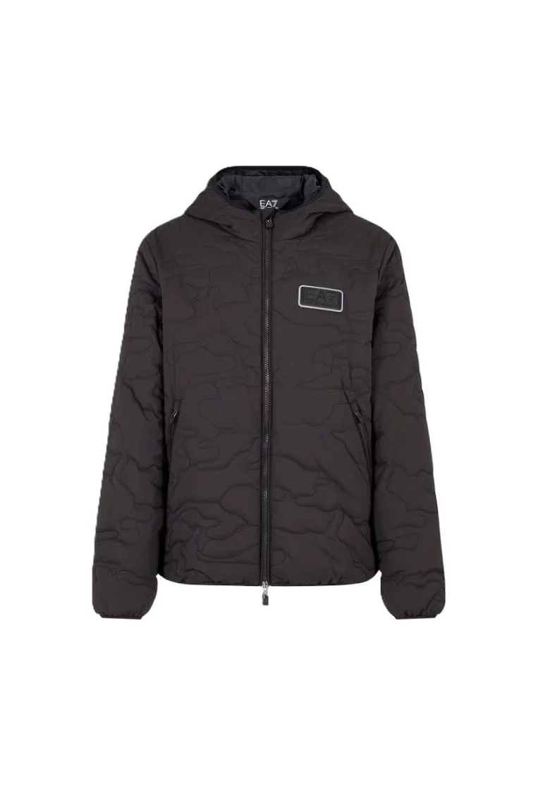 Geaca  pentru Barbati, m down medium hooded jacket camou, 6DPB69-PNHQZ-1200, Negru, Negru