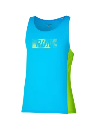Maiou alergare barbati  DryAeroFlow Graphic SS 2024, Verde/Albastru