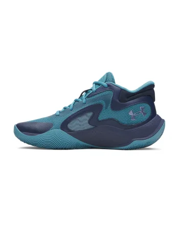 Pantofi mid-cut Jet '25 cu detaliu logo pentru baschet, Albastru petrol/Bleumarin