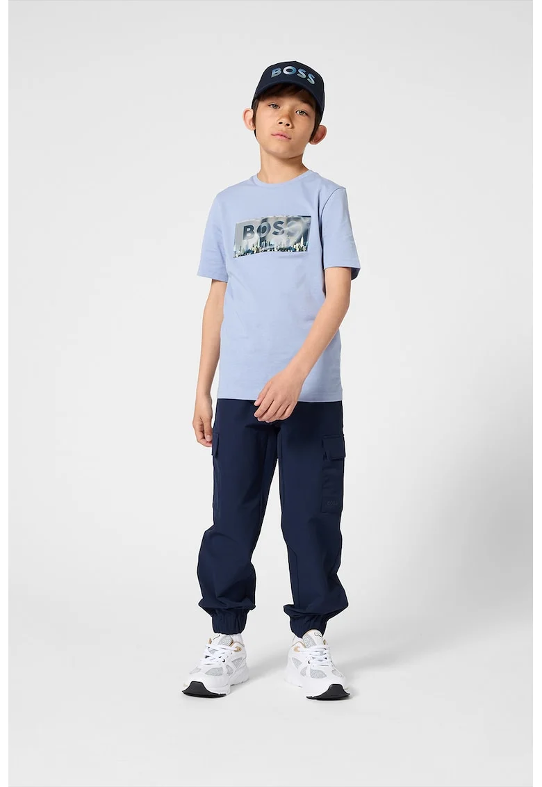 Pantaloni relaxed fit cu snur, Albastru ultramarin