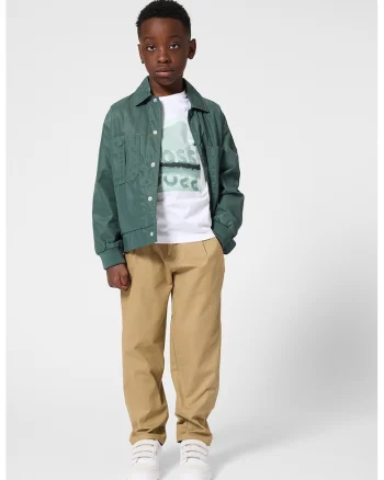 Pantaloni regular fit din amestec de bumbac, Maro camel