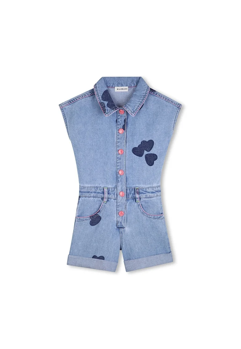 Salopeta scurta cu inimi, Albastru deschis