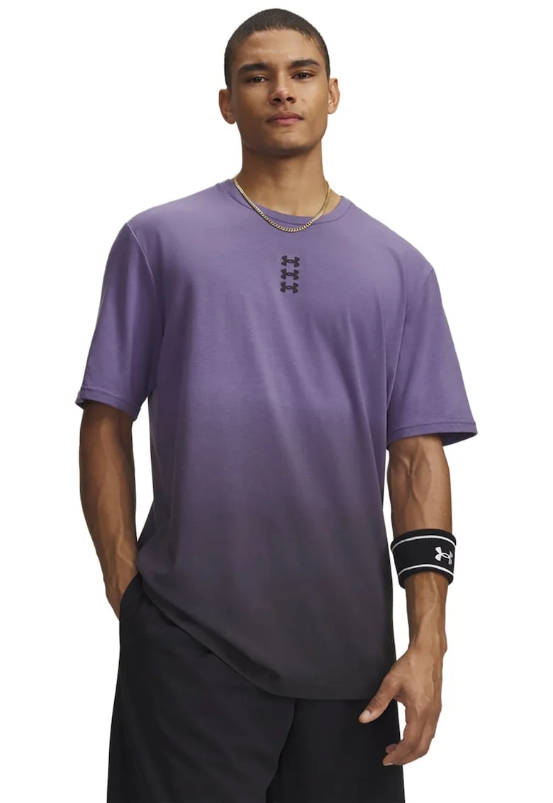 Tricou lejer pentru baschet Hoops, Negru/Violet