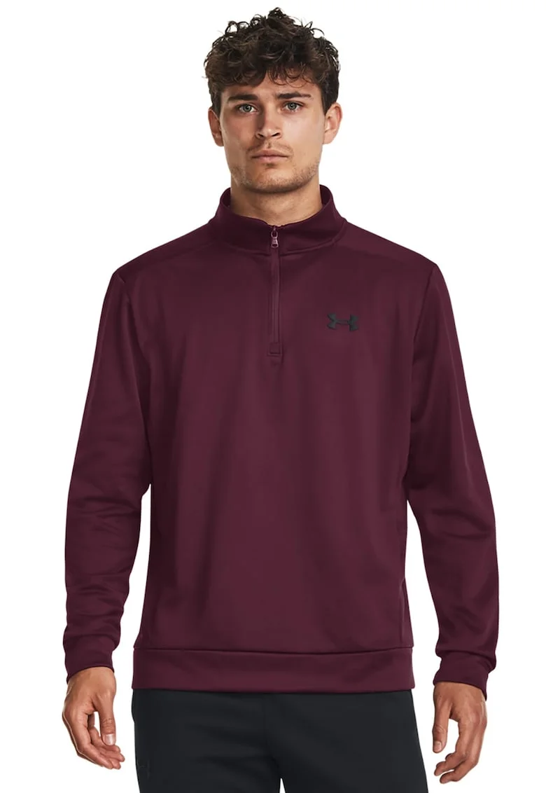Bluza cu fenta cu fermoar pentru fitness, Visiniu