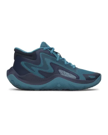 Pantofi mid-cut Jet'25 pentru baschet, Albastru petrol