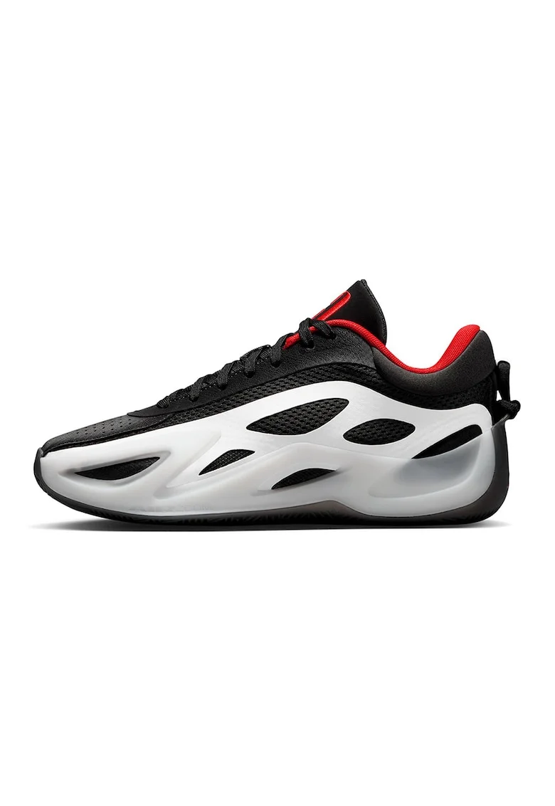 Pantofi Jordan Heir Series 2 din plasa si piele ecologica pentru baschet, Alb/Negru