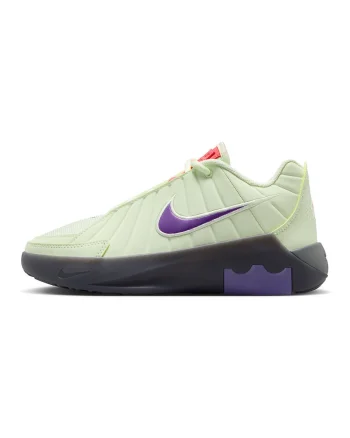 Pantofi Lebron Witness de piele ecologica cu garnituri din plasa pentru baschet, Violet/Verde pal