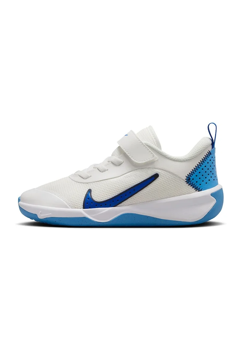 Pantofi Omni Multi-Court cu inchidere velcro pentru tenis, Alb/Albastru royal