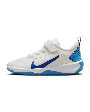 Pantofi Omni Multi-Court cu inchidere velcro pentru tenis, Alb/Albastru royal
