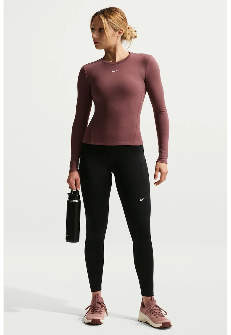 Colanti cu talie inalta pentru fitness, Negru/Negru stins