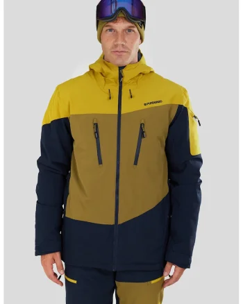 Jacheta cu model colorblock, pentru schi Privet Allmountain, Albastru ultramarin/Galben mustar