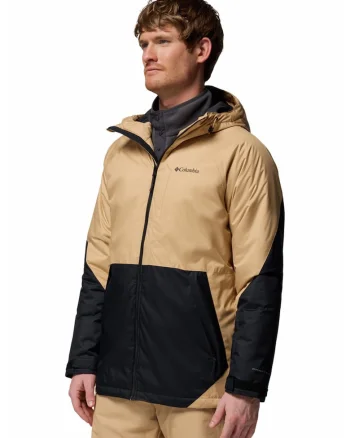 Geaca cu gluga, pentru schi Snowy Summit, Negru/Maro camel