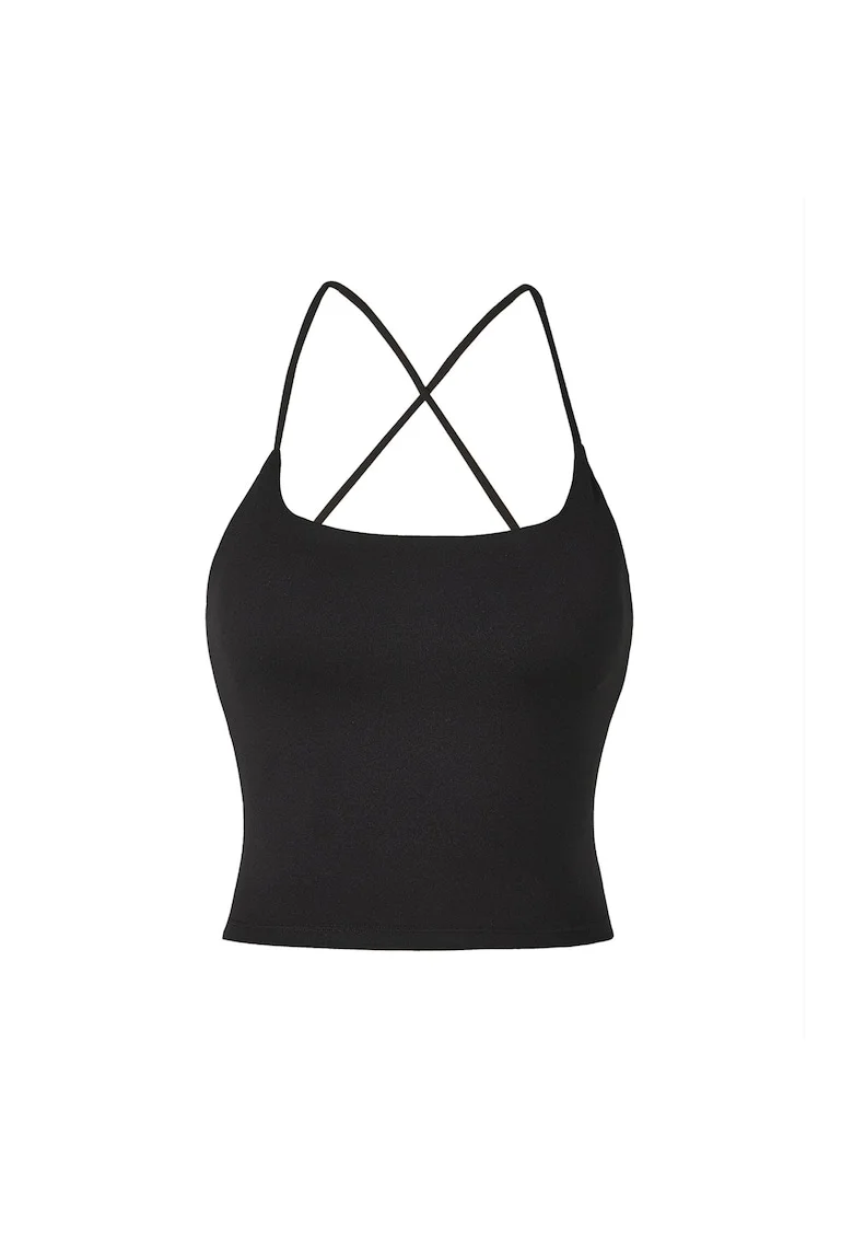 Top cu bretele incrucisate Core, Negru