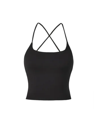 Top cu bretele incrucisate Core, Negru