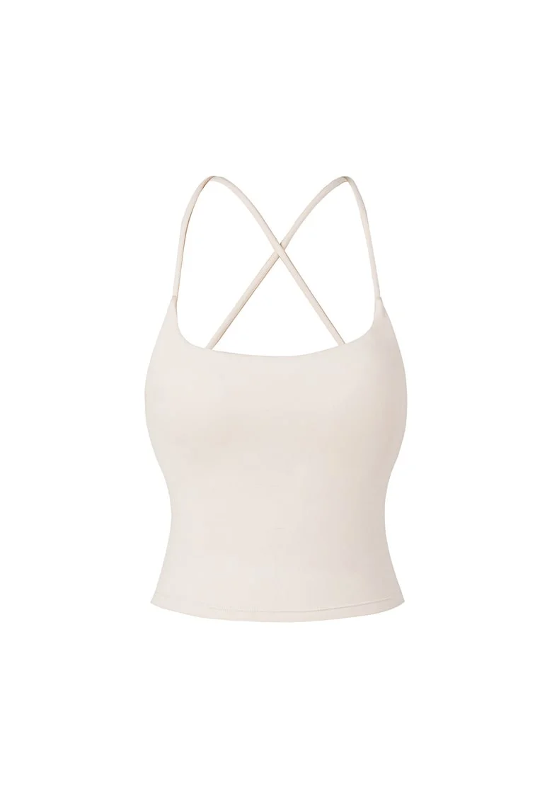 Top cu bretele incrucisate Core, Bej deschis