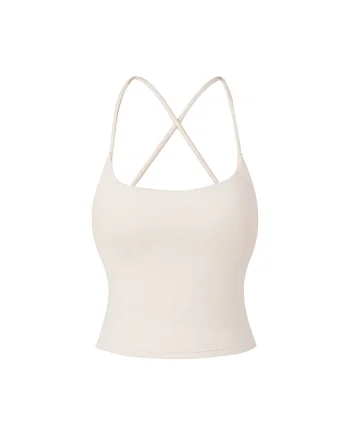 Top cu bretele incrucisate Core, Bej deschis