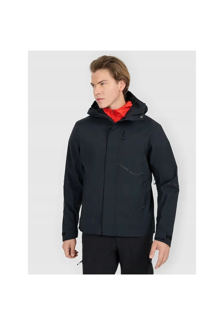 Geaca de trekking barbati,  poliester, negru,