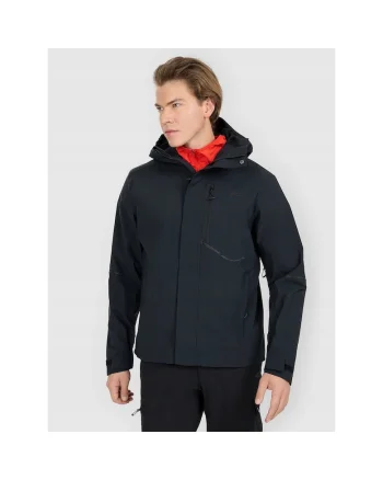 Geaca de trekking barbati,  poliester, negru,