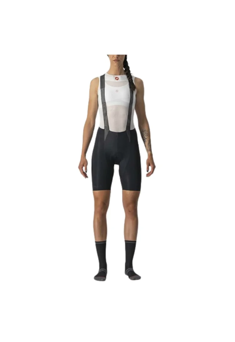 Pantaloni scurti ciclism cu bretele dama  Free Aero RC, Negru