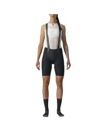 Pantaloni scurti ciclism cu bretele dama  Free Aero RC, Negru