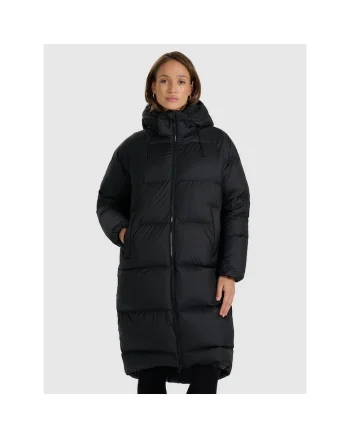 Geaca de puf  dama, negru, umplutura naturala, croiala oversize