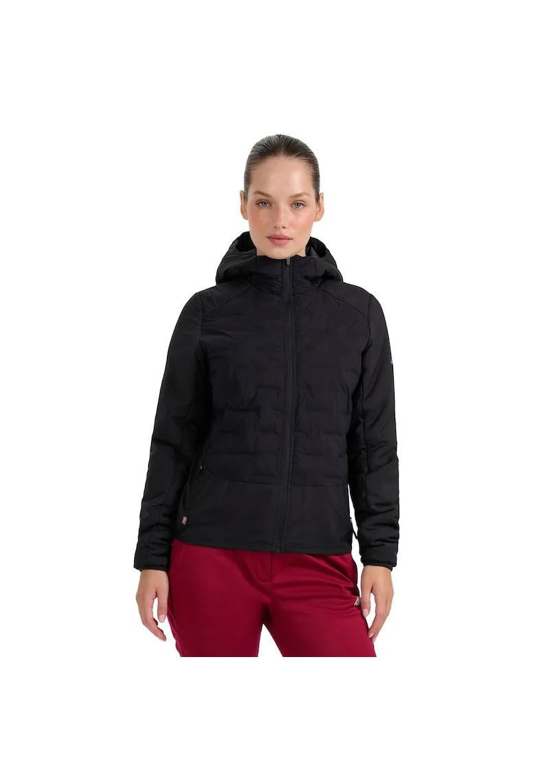 Geaca trekking  pentru femei, Primaloft Silver, neagra, usoara, impermeabila,